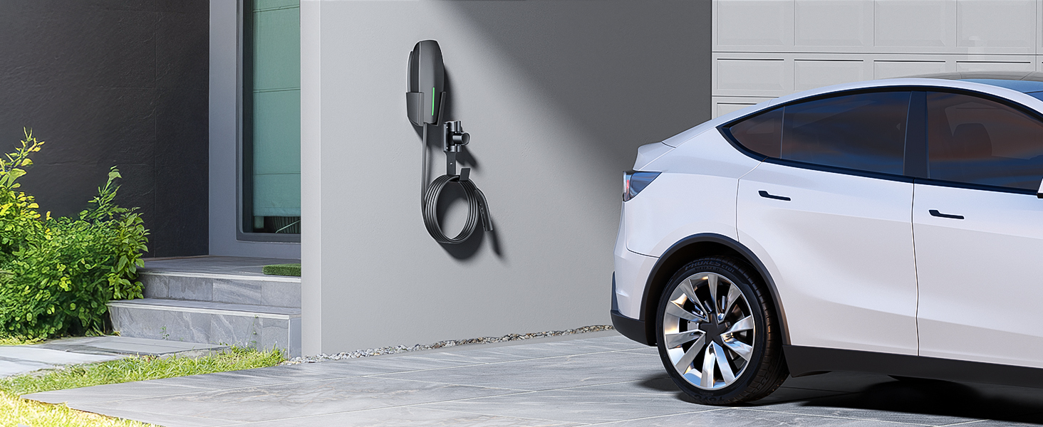 Tesla Charger Holder with 180° Rotating Nozzle Dock – Wall-Mounted Cable Orga &hellip;