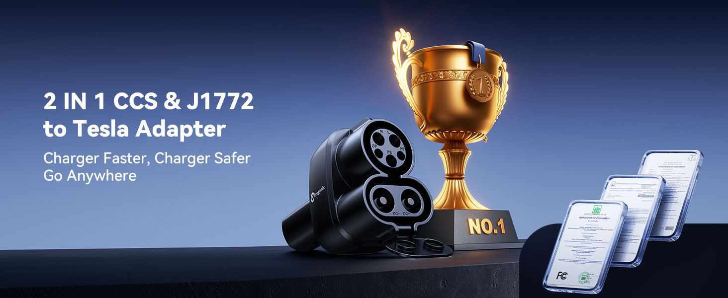 Ecogenix 2-in-1 CCS & J1772 to Tesla Adapter